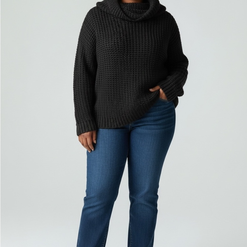 Women's Black Freshman 1996 Cowl Neck Sweater Size Large